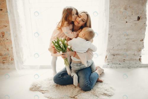  عکس مادر با دختر و پسرش