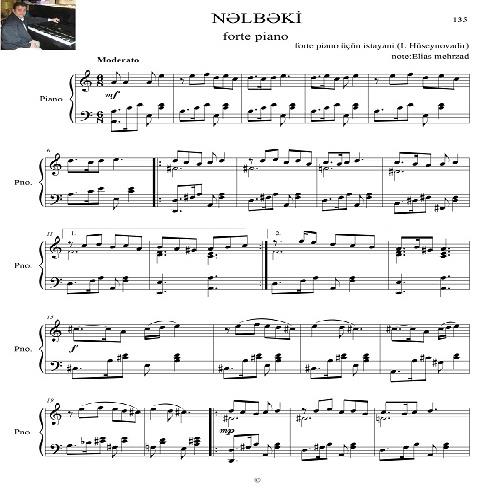  نت رقص آذری نعلبکی برای پیانو در 2ص فرمت pdf