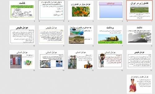  پاورپوینت  درس پنجم مطالعات اجتماعی ششم ابتدایی - پاورپوینت کشاورزی در ایران  ششم 
