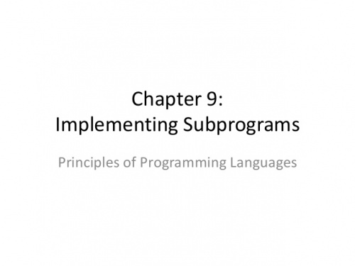  پاورپوینت کامل و جامع با عنوان پیاده سازی زیر برنامه در زبان های برنامه سازی در 29 اسلاید