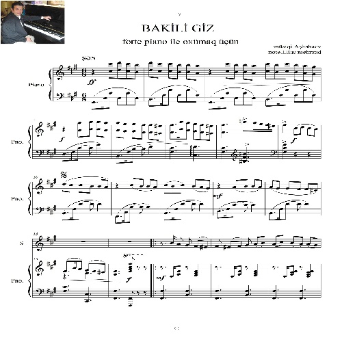 دانلود فایل نت آذری آهنگ باکیلی گیز برای پیانو آواز در4ص فرمت pdf