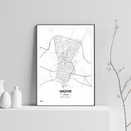  پوستر نقشه مدرن شهر قزوین در فرمت pdf