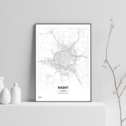  پوستر نقشه مدرن شهر رشت در فرمت pdf