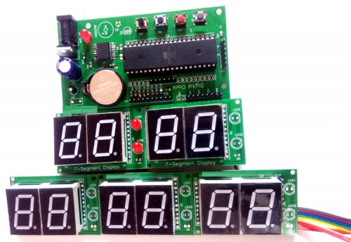  ساعت دیواری دیجیتال روی PCB با استفاده از میکروکنترلر AVR Atmega16 و DS3231 RTC