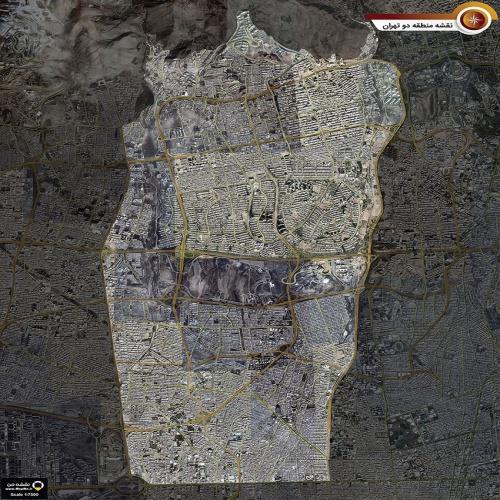  دانلود جدیدترین نقشه و تصویر ماهواره ای منطقه 2 شهر تهران بزرگ با کیفیت بسیار بالا  در ابعاد بزرگ