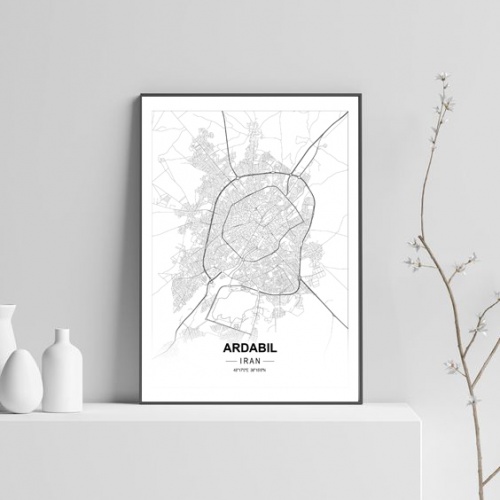  پوستر نقشه مدرن شهر اردبیل در فرمت pdf