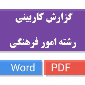 گزارش کاربینی آماده رشته امور فرهنگی word , pdf ( فرم تکمیل شده کاربینی ) ( آماده تحویل به استاد