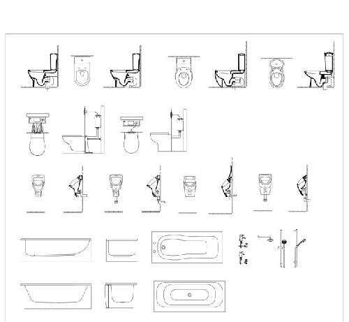  فایل اتوکد آبجکت های طراحی داخلی حمام (پکیج شماره دو)