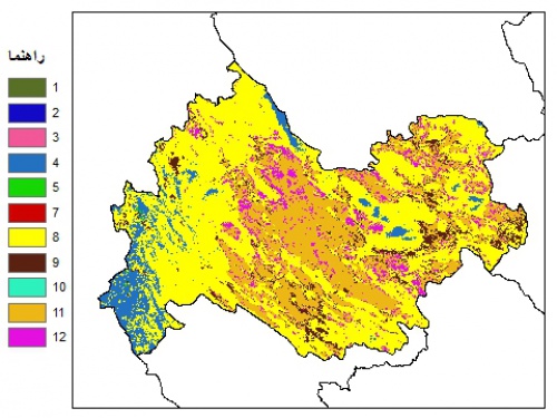  نقشه بافت خاک در عمق 30 سانتیمتری استان كرمانشاه