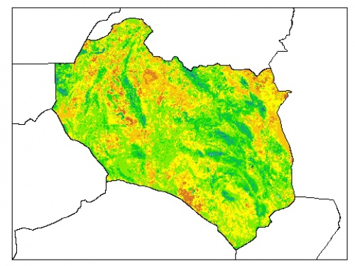  نقشه رطوبت اشباع خاک سطحی (در عمق صفر سانتیمتری) استان خراسان جنوبي