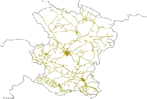  نقشه GIS راههای استان همدان با آخرین تغییرات سال 96در فرمت Shapefile 