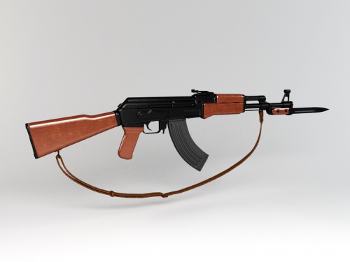  مدل سه بعدی اسلحه ak47 ( همراه تکسچر )