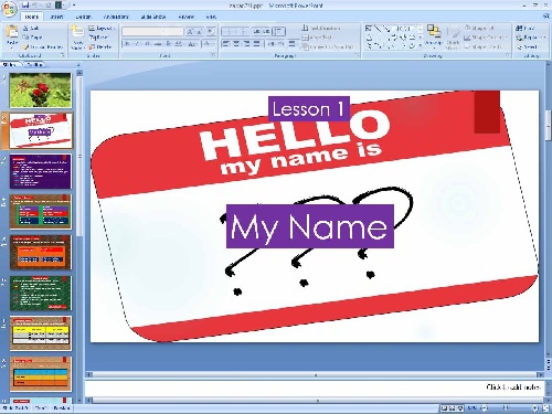   پاورپوینت درس اول زبان انگلیسی پایه هفتم (My Name) 