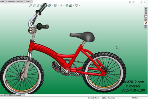 آموزش پیشرفته سالیدورک solidworks طراحی مدل دوچرخه