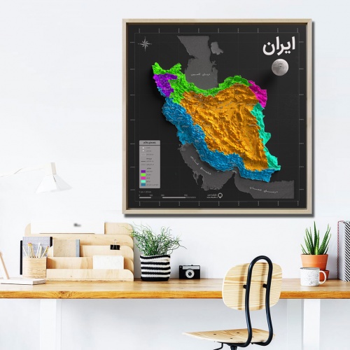 نقشه سه بعدی توپوگرافی ایران به همراه حوزه های آبریز با کیفیت بالا در ابعاد بزرگ در قالب عکس