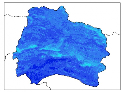  نقشه وزن مخصوص ظاهری خاک در عمق 60 سانتیمتری استان خراسان شمالي