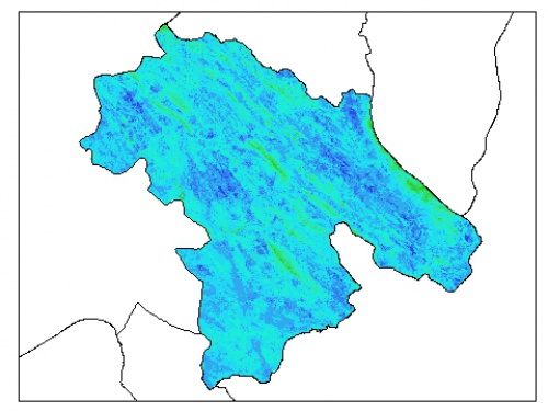  نقشه وزن مخصوص ظاهری خاک در عمق صفر سانتیمتری استان كهكيلويه و بويراحمد