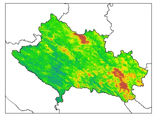  نقشه PH خاک محلول در آب در عمق 100 سانتیمتری استان  لرستان