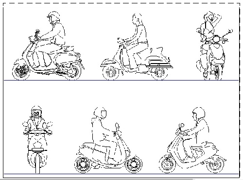  فایل اتوکد آبجکت انواع موتورسیکلت اسکوتر