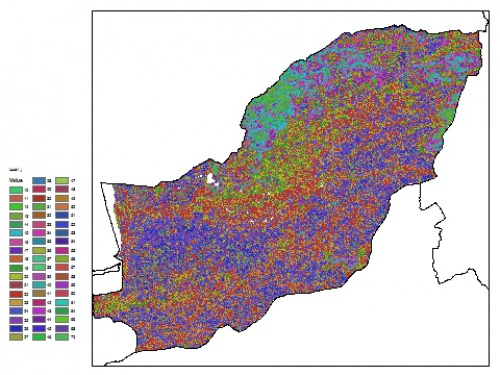  نقشه ظرفیت تبادلی کاتیون خاک در عمق 15 سانتیمتری استان گلستان
