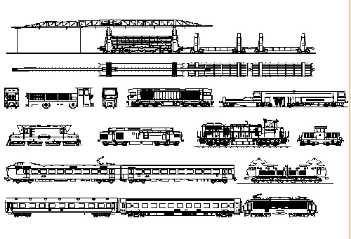  فایل اتوکد آبجکت انواع لوکوموتیو و واگن های راه آهن