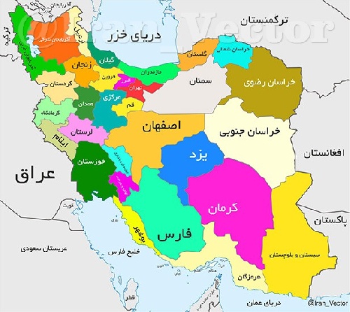  نقشه ایران وکتور به تفکیک استانها