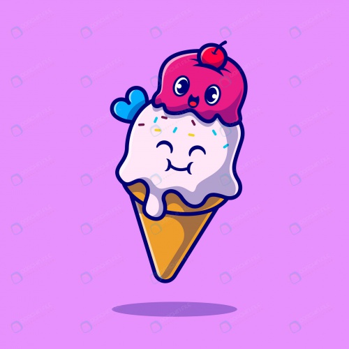   طرح بستنی قیفی با استایل کارتونی