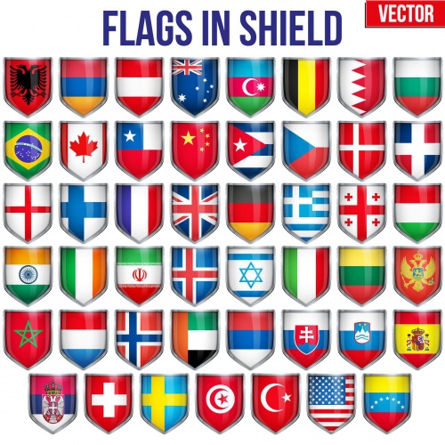  مجموعه پرچم ها با طرح شیلد