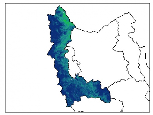  نقشه رطوبت اشباع خاک در عمق 15 سانتیمتری استان آذربايجان غربي