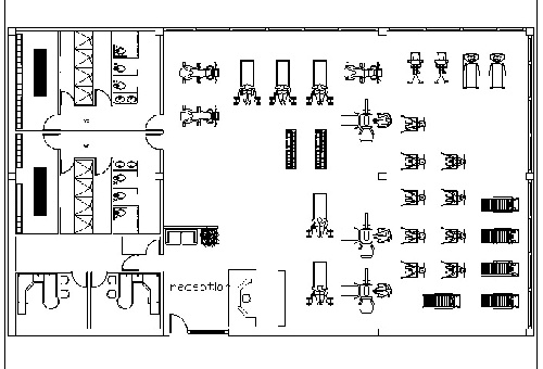  فایل اتوکد طراحی سالن بدنسازی همراه با پلان دقیق و مبلمان شده