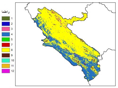  نقشه بافت خاک در عمق 60 سانتیمتری استان ايلام