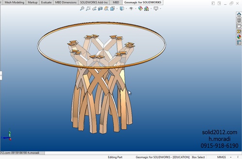  آموزش پیشرفته سالیدورک solidworks طراحی میز چا خوری