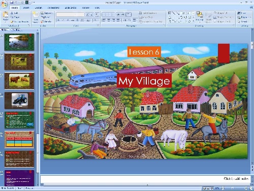  پاورپوینت درس ششم زبان انگلیسی پایه هشتم: (My Village )