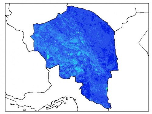  نقشه وزن مخصوص ظاهری خاک در عمق 60 سانتیمتری استان کرمان