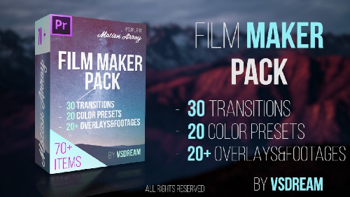  دانلود پک 70 پریست سینمایی پریمیر Film Maker Pack. 70+ Items