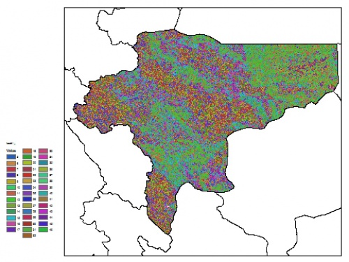  نقشه ظرفیت تبادلی کاتیون خاک در عمق 5 سانتیمتری استان اصفهان