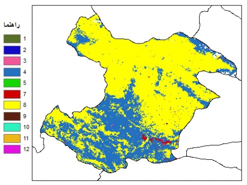  نقشه بافت خاک در عمق 60 سانتیمتری استان قزوين