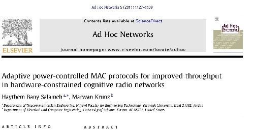  پروتکل های MAC کنترل شده قدرت تطبیقی برای بهبود گذردهی در شبکه های رادیو شناختی با سخت افزار محدود 