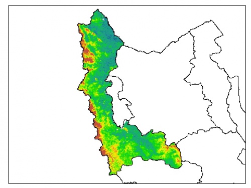  نقشه PH خاک محلول در آب در عمق 100 سانتیمتری استان  آذربايجان غربي