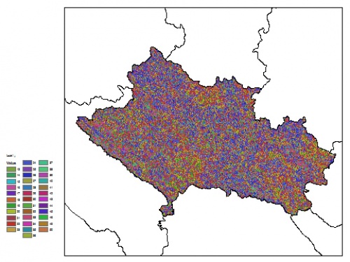  نقشه ظرفیت تبادلی کاتیون خاک در عمق 5 سانتیمتری استان لرستان