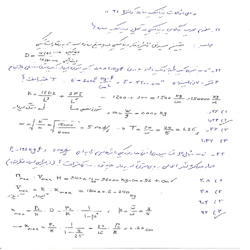  دانلود جزوه خلاصه نکات دینامیک سازه همراه با حل سوالات آزمون دکترای عمران
