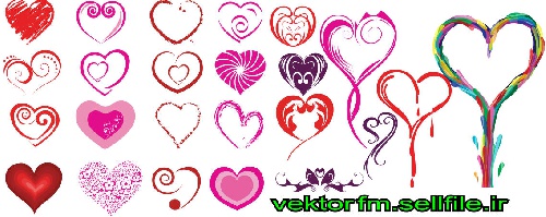  وکتور قلب-وکتور ولن تاین-وکتور عاشقانه-وکتور عشق-طرح برش قلب-ابزار طراحی-فایل کورل