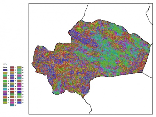 نقشه ظرفیت تبادلی کاتیون خاک در عمق 60 سانتیمتری استان قم