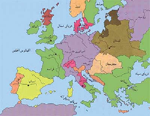  پاورپوینت با عنوان جغرافیای قاره اروپا در 28 اسلاید