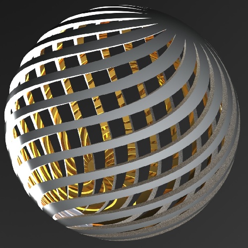  طراحی تزیینی با SolidWorks، طرح Golden Sphere