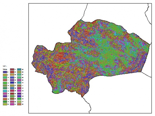  نقشه ظرفیت تبادلی کاتیون خاک در عمق 5 سانتیمتری استان قم