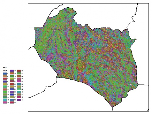  نقشه ظرفیت تبادلی کاتیون خاک در عمق 30 سانتیمتری استان خراسان جنوبي