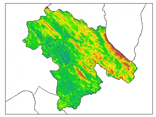  نقشه PH خاک محلول در آب در عمق صفر سانتیمتری استان  كهكيلويه و بويراحمد