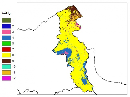  نقشه بافت خاک در عمق 30 سانتیمتری استان اردبيل