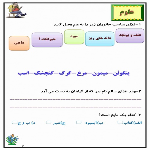  کاربرگ هفته ی سوم اردیبهشت ماه پایه دوم دبستان (ابتدائی): (ریاضی، فارسی، علوم وهدیه) (17 صفحه)